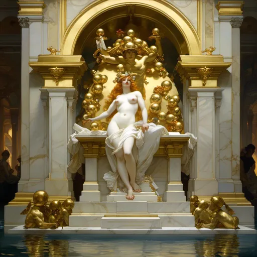 Prompt: An ominous and gloomy 

white marble monolith 
full of golden ornaments
with saphires glowing in the darkness 

of a flooded mangroove 

, a stunning Alphonse Mucha's masterpiece in <mymodel> barroque rococo artstyle by Anders Zorn and Joseph Christian Leyendecker

, neat and clear tangents full of negative space 

, a dramatic lighting with detailed shadows and highlights enhancing depth of perspective and 3D volumetric drawing

, a  vibrant and colorful high quality digital  painting in HDR