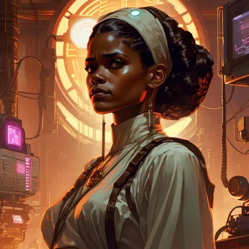 Prompt: A beautiful <mymodel>  portrait of 
the gloomy threatening 
Letitia Wright

as an african pin-up nun 

in the middle of a doomed sinister wasteland full of neon circuitry  glowing in the darkness 

, a stunning Alphonse  Mucha's masterpiece in vintage retro-futuristic art deco artstyle by Anders Zorn and Joseph Christian Leyendecker

, neat and clear tangents full of negative space 

, ominous dramatic lighting with detailed shadows and highlights enhancing depth of perspective and 3D volumetric drawing

, a  vibrant and colorful high quality digital  painting in HDR