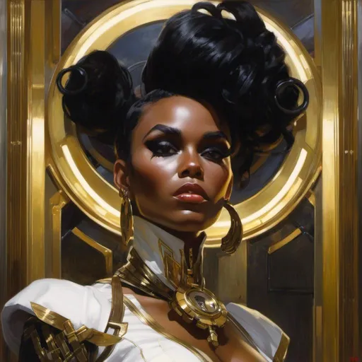 Prompt: A beautiful <mymodel> portrait of the ominous  and gloomy janelle monae as a curvy  and lustful cyberpunk warframe glowing in the darkness

, a  stunning Donato Giancola's masterpiece by Anders  Zorn and Joseph Christian Leyendecker 

, neat and clear  tangents  full of negative space