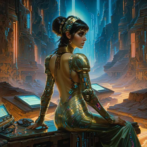 Prompt: A <mymodel> landscape artwork of the threatening  and somber princess of persia

in the middle  
of doomed badlands

full of multicolored neon circuit board patterns glowing in the darkness

, a stunning Donato Giancola's masterpiece in  sci-fi retro-futuristic art deco artstyle by Anders Zorn and Joseph Christian Leyendecker

, neat and clear tangents full of negative space 

, ominous dramatic lighting with detailed shadows and highlights enhancing depth of perspective and 3D volumetric drawing

, a  vibrant and colorful high quality digital  painting in HDR