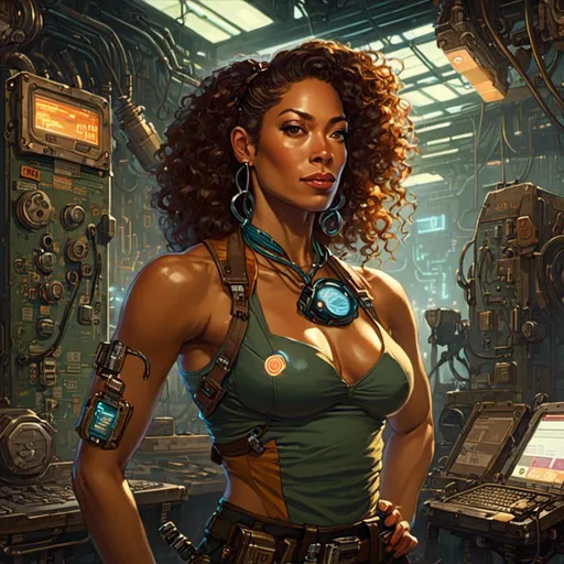 Prompt: A <mymodel> portrait artwork of 
Gina Torres

as a muscly stompunk mechanic pin-up 

in the middle of a gloomy jukyard 

full of multicolored circuit board patterns  glowing in the  darkness 


, a stunning Alphonse Mucha's masterpiece in  sci-fi retro-futuristic art deco artstyle by Anders Zorn and Joseph Christian Leyendecker

, neat and clear tangents full of negative space 

, ominous dramatic lighting with detailed shadows and highlights enhancing depth of perspective and 3D volumetric drawing

, a  vibrant and colorful high quality digital  painting in HDR