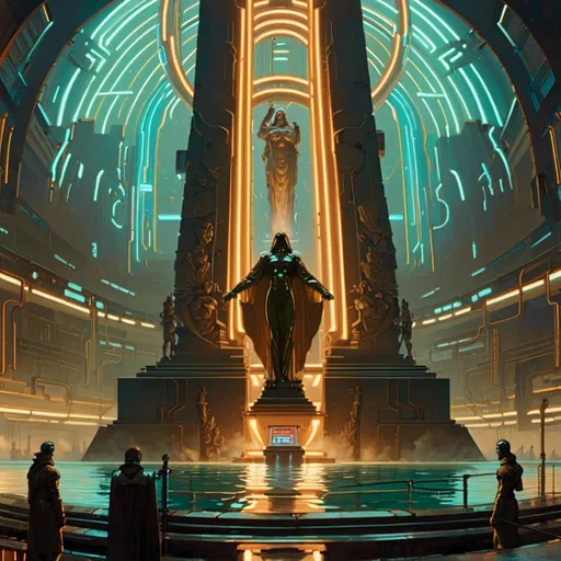 Prompt: An ominous and gloomy 

obelisk floating

in middle of a doomed  maelstrom

full of hanging hoses 

with multicolored neon circuitry glowing in the darkness

, a stunning Alphonse Mucha's masterpiece in <mymodel> sci-fi retro-futuristic  artstyle by Anders Zorn and Joseph Christian Leyendecker

, neat and clear tangents full of negative space 

, a dramatic lighting with detailed shadows and highlights enhancing depth of perspective and 3D volumetric drawing

, a  vibrant and colorful high quality digital  painting in HDR