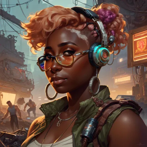 Prompt: A <mymodel> portrait artwork of 
Cynthia Erivo

as a nerdy and muscly atompunk mechanic pin-up 

in the middle of a gloomy jukyard scrapyard 

full of multicolored neon circuitry glowing in the   darkness

, a stunning Alphonse Mucha's masterpiece in  sci-fi retro-futuristic art deco artstyle by Anders Zorn and Joseph Christian Leyendecker

, neat and clear tangents full of negative space 

, ominous dramatic lighting with detailed shadows and highlights enhancing depth of perspective and 3D volumetric drawing

, a  vibrant and colorful high quality digital  painting in HDR