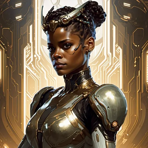 Prompt: A <mymodel> portrait artwork of the threatening  sinister
Letitia Wright

as a gloomy alien warframe

, a stunning Alphonse Mucha's masterpiece in  sci-fi retro-futuristic art deco artstyle by Anders Zorn and Joseph Christian Leyendecker

, neat and clear tangents full of negative space 

, ominous dramatic lighting with detailed shadows and highlights enhancing depth of perspective and 3D volumetric drawing

, a  vibrant and colorful high quality digital  painting in HDR