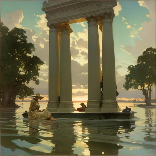 Prompt: An ominous and gloomy 

monolith in the middle of a flooded mangroove 

, a stunning Alphonse Mucha's masterpiece in <mymodel> artstyle by Anders Zorn and Joseph Christian Leyendecker

, neat and clear tangents full of negative space 

, a dramatic lighting with detailed shadows and highlights enhancing depth of perspective and 3D volumetric drawing

, a  vibrant and colorful high quality digital  painting in HDR