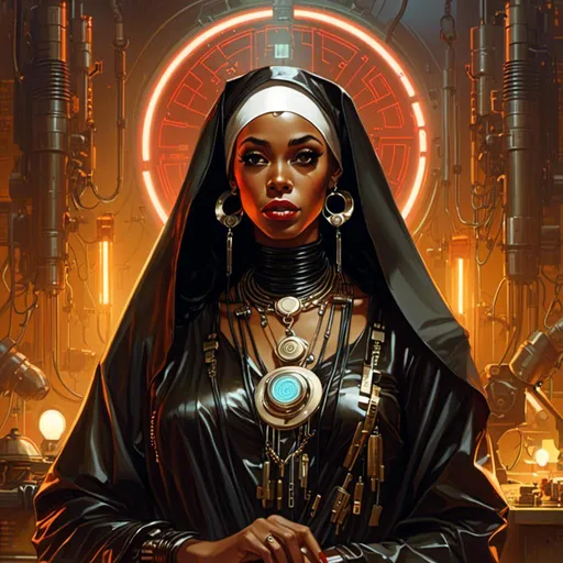 Prompt: A beautiful <mymodel>  portrait of 
the gloomy threatening 
Aaliyah

as an african pin-up nun 

in the middle of a doomed sinister wasteland full of neon circuitry  glowing in the darkness 

, a stunning Alphonse  Mucha's masterpiece in vintage retro-futuristic art deco artstyle by Anders Zorn and Joseph Christian Leyendecker

, neat and clear tangents full of negative space 

, ominous dramatic lighting with detailed shadows and highlights enhancing depth of perspective and 3D volumetric drawing

, a  vibrant and colorful high quality digital  painting in HDR