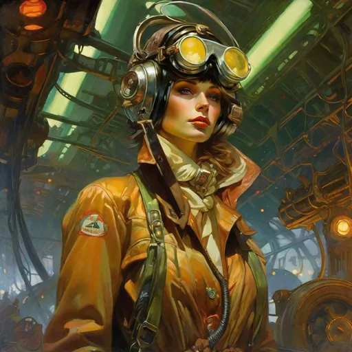 Prompt: An ominous and gloomy 

Atompunk Aviator
in the  middle of a doomed junkyard

full of hanging hoses and multicolored neon circuitry glowing in the  darkness

, a stunning Alphonse Mucha's masterpiece in <mymodel> sci-fi retro-futuristic  art deco artstyle by Anders Zorn and Joseph Christian Leyendecker

, neat and clear tangents full of negative space 

, a dramatic lighting with detailed shadows and highlights enhancing depth of perspective and 3D volumetric drawing

, a  vibrant and colorful high quality digital  painting in HDR