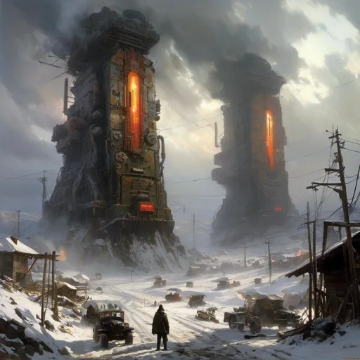 Prompt: A <mymodel> landscape  concept environment art  of 

the threatening sinister monolith 
full of multicolored circuitry carvings shedding flaring volumetric light shafts throughout the darkness of a gloomy snowy thundra engulfed by a snowstorm 

, a stunning John Avon masterpiece in post-apocalyptic sci-fi dieselpunk artstyle by Anders Zorn and Joseph Christian Leyendecker 

, neat and clear tangents full of negative space 

, ominous dramatic lighting with detailed shadows and highlights enhancing depth of perspective and 3D volumetric drawing

, colorful vibrant painting in HDR with shiny shimmering reflections