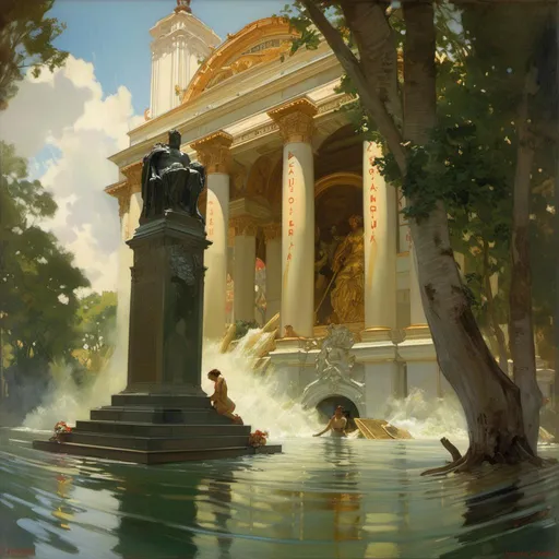 Prompt: An ominous and gloomy 

monolith in the middle of a flooded mangroove 

, a stunning Alphonse Mucha's masterpiece in <mymodel> artstyle by Anders Zorn and Joseph Christian Leyendecker

, neat and clear tangents full of negative space 

, a dramatic lighting with detailed shadows and highlights enhancing depth of perspective and 3D volumetric drawing

, a  vibrant and colorful high quality digital  painting in HDR