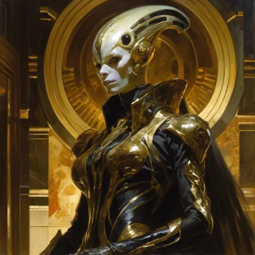 Prompt: An ominous  and gloomy  <mymodel> portrait of an  alien 
 warframe  glowing in the darkness

, a  stunning Donato Giancola's masterpiece by Anders  Zorn and Joseph Christian Leyendecker 

, neat and clear  tangents  full of negative space