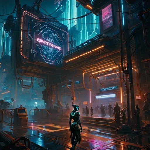 Prompt: A <mymodel> landscape artwork of a threatening  sinister
warframe

crossing a gloomy facility

full of multicolored neon circuit board patterns glowing in the darkness

, a stunning Donato Giancola's masterpiece in  sci-fi retro-futuristic art deco artstyle by Anders Zorn and Joseph Christian Leyendecker

, neat and clear tangents full of negative space 

, ominous dramatic lighting with detailed shadows and highlights enhancing depth of perspective and 3D volumetric drawing

, a  vibrant and colorful high quality digital  painting in HDR