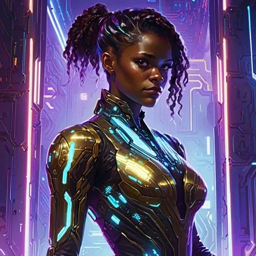 Prompt: A <mymodel> portrait artwork of the threatening  sinister
Letitia Wright

as a gloomy alien warframe

full of multicolored neon circuit board patterns glowing in the darkness

, a stunning Donato Giancola's masterpiece in  sci-fi retro-futuristic art deco artstyle by Anders Zorn and Joseph Christian Leyendecker

, neat and clear tangents full of negative space 

, ominous dramatic lighting with detailed shadows and highlights enhancing depth of perspective and 3D volumetric drawing

, a  vibrant and colorful high quality digital  painting in HDR