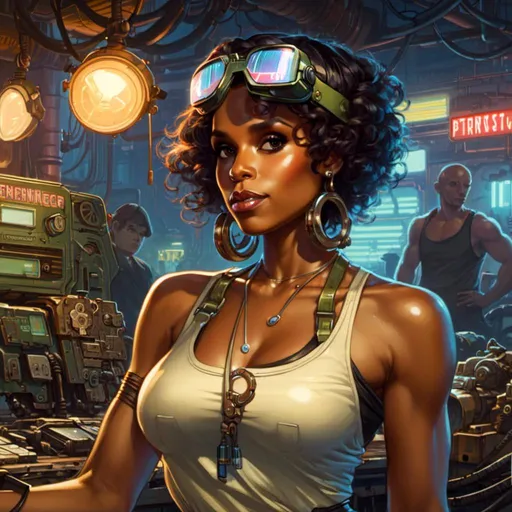 Prompt: A <mymodel> portrait artwork of 
Kerry Washington

as a muscly stompunk mechanic pin-up 

in the middle of a gloomy jukyard scrapyard 

full of multicolored neon circuitry glowing in the   darkness

, a stunning Alphonse Mucha's masterpiece in  sci-fi retro-futuristic art deco artstyle by Anders Zorn and Joseph Christian Leyendecker

, neat and clear tangents full of negative space 

, ominous dramatic lighting with detailed shadows and highlights enhancing depth of perspective and 3D volumetric drawing

, a  vibrant and colorful high quality digital  painting in HDR