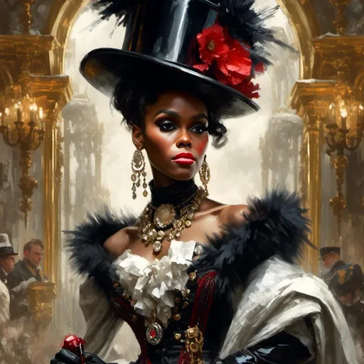 Prompt: A beutiful portrait of Janelle Monae in <mymodel> artstyle, a stunning Donato Giancola's masterpiece by Anders Zorn and  Joseph Christian Leyendecker