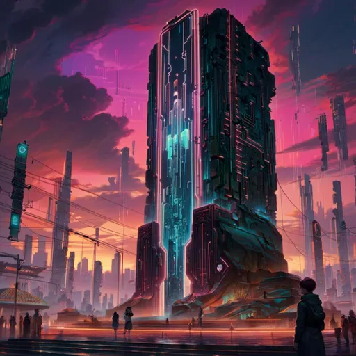 Prompt: A <mymodel> landscape artwork of ominous and gloomy 

monolith

on a doomed  plaza

full of multicolored neon circuit board patterns glowing in the darkness

, a stunning Alphonse Mucha's masterpiece in  sci-fi retro-futuristic art deco artstyle by Anders Zorn and Joseph Christian Leyendecker

, neat and clear tangents full of negative space 

, a dramatic lighting with detailed shadows and highlights enhancing depth of perspective and 3D volumetric drawing

, a  vibrant and colorful high quality digital  painting in HDR