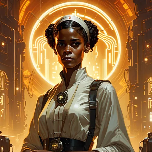 Prompt: A beautiful <mymodel>  portrait of 
the gloomy threatening 
Letitia Wright

as an african pin-up nun 

in the middle of a doomed sinister wasteland full of neon circuitry  glowing in the darkness 

, a stunning Alphonse  Mucha's masterpiece in vintage retro-futuristic art deco artstyle by Anders Zorn and Joseph Christian Leyendecker

, neat and clear tangents full of negative space 

, ominous dramatic lighting with detailed shadows and highlights enhancing depth of perspective and 3D volumetric drawing

, a  vibrant and colorful high quality digital  painting in HDR