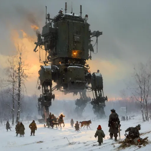 Prompt: An ominous and gloomy 

towering mechanical monolith

glowing in the darkness 

of a doomed snowy thundra 



, a stunning Jakub Rozalski's masterpiece in <mymodel> sci-fi retro-futuristic  dieselpink artstyle by Anders Zorn and Joseph Christian Leyendecker

, neat and clear tangents full of negative space 

, a dramatic lighting with detailed shadows and highlights enhancing depth of perspective and 3D volumetric drawing

, a  vibrant and colorful high quality digital  painting in HDR