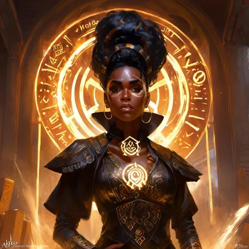 Prompt: A <mymodel> concept character design portrait of  Janelle  Monae with her face fully carved by glowing runes  and  glyphs shedding flaring volumetric light  shafts throughout the darkness of a  gloomy sanctuary  while making a serious angry face 

, a stunning Donato Giancola masterpiece in fantasy nouveau artstyle by Anders Zorn and Joseph Christian Leyendecker 

, neat and clear tangents full of negative space 

, ominous dramatic lighting with macabre somber shadows and highlights enhancing depth of perspective and 3D volumetric drawing

, colorful vibrant painting in HDR with shiny shimmering reflections and intricate detailed ambient occlusion