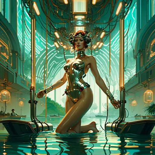 Prompt: an ominous flooded mangroove

full of glowing circuitry 

, a stunning Alphonse Mucha's masterpiece in <mymodel> sci-fi retro-futuristic  artstyle by Anders Zorn and Joseph Christian Leyendecker

, neat and clear tangents full of negative space 

, a dramatic lighting with detailed shadows and highlights enhancing depth of perspective and 3D volumetric drawing

, a  vibrant and colorful high quality digital  painting in HDR