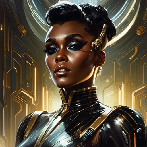 Prompt: A <mymodel> portrait artwork of the threatening  sinister
Janelle Monae 

as a gloomy alien warframe

, a stunning Donato Giancola's masterpiece in  sci-fi retro-futuristic art deco artstyle by Anders Zorn and Joseph Christian Leyendecker

, neat and clear tangents full of negative space 

, ominous dramatic lighting with detailed shadows and highlights enhancing depth of perspective and 3D volumetric drawing

, a  vibrant and colorful high quality digital  painting in HDR