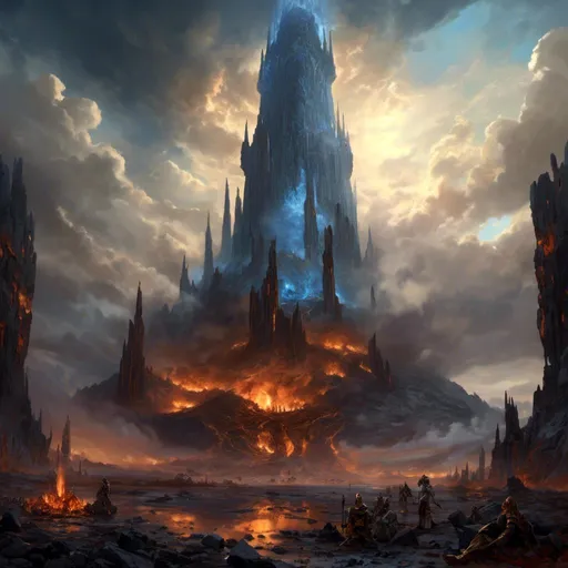 Prompt: A <mymodel> a concept environment art landscape 

of a gloomy and somber 
charred lava field

with a lustrous towering divine monolith ark made of white and blue marble full of golden ornaments 

with it's reflections shedding flaring volumetric light shafts throughout the darkness 

of a threatening sinister vulcanic wasteland 

engulfed by a smoggy wildfire carbon cloud 

, a stunning Alphonse  Mucha masterpiece in vintage art deco brutalism artstyle by Anders Zorn and Joseph Christian Leyendecker 

, neat and clear tangents full of negative space 

, ominous dramatic lighting with macabre somber shadows and highlights enhancing depth of perspective and 3D volumetric drawing

, colorful vibrant painting in HDR with shiny shimmering reflections and detailed contrasting ambient occlusion