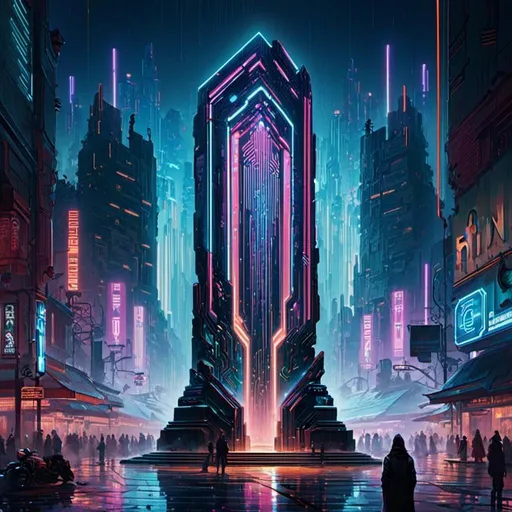 Prompt: A <mymodel> landscape artwork of ominous and gloomy 

monolith

on a doomed  plaza

full of multicolored neon circuit board patterns glowing in the darkness

, a stunning Alphonse Mucha's masterpiece in  sci-fi retro-futuristic art deco artstyle by Anders Zorn and Joseph Christian Leyendecker

, neat and clear tangents full of negative space 

, a dramatic lighting with detailed shadows and highlights enhancing depth of perspective and 3D volumetric drawing

, a  vibrant and colorful high quality digital  painting in HDR