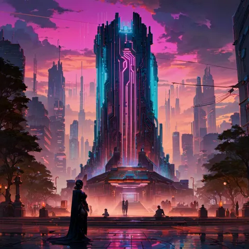 Prompt: A <mymodel> landscape artwork of ominous and gloomy 

monolith

on a doomed  plaza

full of multicolored neon circuit board patterns glowing in the darkness

, a stunning Alphonse Mucha's masterpiece in  sci-fi retro-futuristic art deco artstyle by Anders Zorn and Joseph Christian Leyendecker

, neat and clear tangents full of negative space 

, a dramatic lighting with detailed shadows and highlights enhancing depth of perspective and 3D volumetric drawing

, a  vibrant and colorful high quality digital  painting in HDR