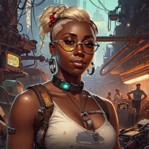 Prompt: A <mymodel> portrait artwork of 
Cynthia Erivo

as a nerdy and muscly atompunk mechanic pin-up 

in the middle of a gloomy jukyard scrapyard 

full of multicolored neon circuitry glowing in the   darkness

, a stunning Alphonse Mucha's masterpiece in  sci-fi retro-futuristic art deco artstyle by Anders Zorn and Joseph Christian Leyendecker

, neat and clear tangents full of negative space 

, ominous dramatic lighting with detailed shadows and highlights enhancing depth of perspective and 3D volumetric drawing

, a  vibrant and colorful high quality digital  painting in HDR