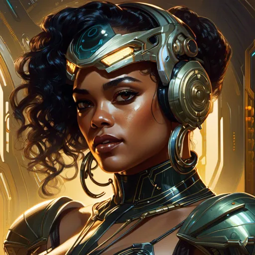 Prompt: A <mymodel> portrait artwork of the threatening  sinister
Tessa Thompson

as a gloomy alien warframe pin-up

, a stunning Alphonse Mucha's masterpiece in  sci-fi retro-futuristic art deco artstyle by Anders Zorn and Joseph Christian Leyendecker

, neat and clear tangents full of negative space 

, ominous dramatic lighting with detailed shadows and highlights enhancing depth of perspective and 3D volumetric drawing

, a  vibrant and colorful high quality digital  painting in HDR