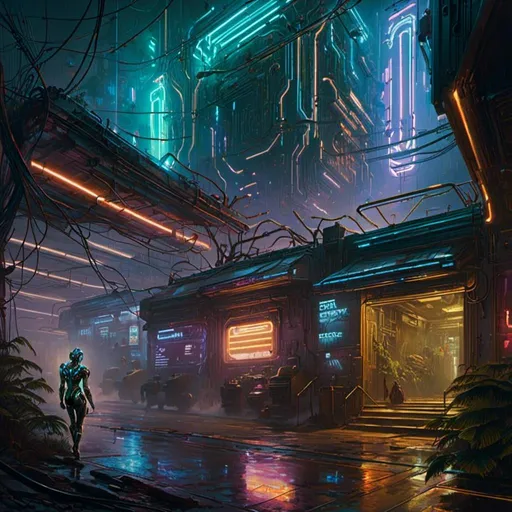 Prompt: A <mymodel> landscape artwork of a threatening  sinister
warframe

crossing a gloomy facility

full of multicolored neon circuit board patterns glowing in the darkness

, a stunning Donato Giancola's masterpiece in  sci-fi retro-futuristic art deco artstyle by Anders Zorn and Joseph Christian Leyendecker

, neat and clear tangents full of negative space 

, ominous dramatic lighting with detailed shadows and highlights enhancing depth of perspective and 3D volumetric drawing

, a  vibrant and colorful high quality digital  painting in HDR