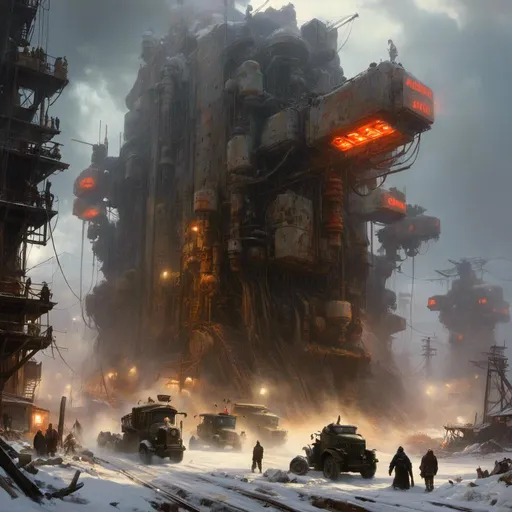 Prompt: A <mymodel> landscape  concept environment art  of 

the threatening sinister monolith 
full of multicolored circuitry carvings shedding flaring volumetric light shafts throughout the darkness of a gloomy snowy thundra engulfed by a snowstorm 

, a stunning John Avon masterpiece in post-apocalyptic sci-fi dieselpunk artstyle by Anders Zorn and Joseph Christian Leyendecker 

, neat and clear tangents full of negative space 

, ominous dramatic lighting with detailed shadows and highlights enhancing depth of perspective and 3D volumetric drawing

, colorful vibrant painting in HDR with shiny shimmering reflections