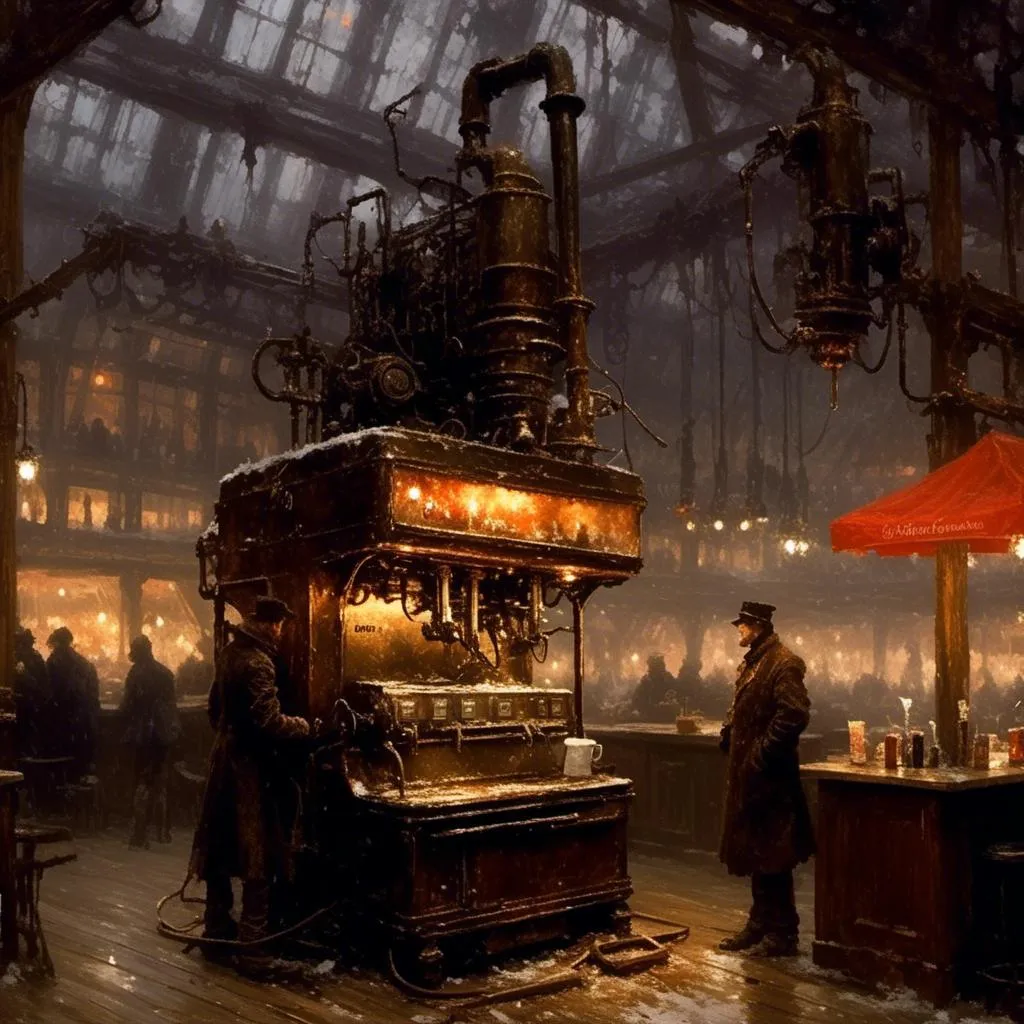 Prompt: A <mymodel> landscape picture 

of an ominous and gloomy 
coffee machine 

glowing  in the darkness of  a doomed coffee shop

, a stunning Donato Giancola's masterpiece by Anders Zorn and  Joseph Christian Leyendecker