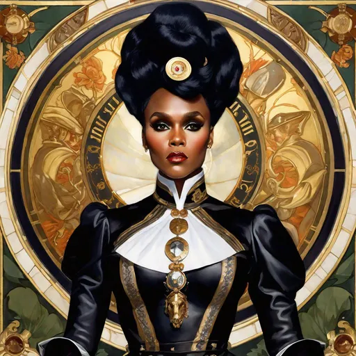 Prompt: A beautiful close-up portrait 

of the curvy and lustful Janelle Monae 

dressed  as a  ominous fierceful paladin crusder of  the holy church


, a stunning Alphonse Mucha's masterpiece in <mymodel> barroque rococo artstyle by Anders Zorn and Joseph Christian Leyendecker

, neat and clear tangents full of negative space 

, a dramatic lighting with detailed shadows and highlights enhancing depth of perspective and 3D volumetric drawing

, a  vibrant and colorful high quality digital  painting in HDR