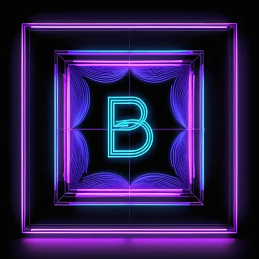 Prompt: a neon sign that says by in a square frame on a black background with a blue and purple swirl, Boleslaw Cybis, lyco art, behance hd, an album cover
Contemporary