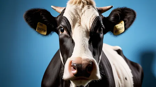 Prompt: Front-facing portrait of a Holstein cow with striking black and white patterns, styled as a charismatic documentary speaker, gazing directly into the camera with an engaging and curious expression, a professional studio background with a gradient from soft blue to white, dramatic three-point lighting emphasizing the contours of the face, fine details in the fur and eyes, shot with a Canon EOS-1D X Mark III, 85mm f/1.2 lens, photorealistic, cinematic storytelling tone --ar 16:9 --stylize 500 --quality 2





