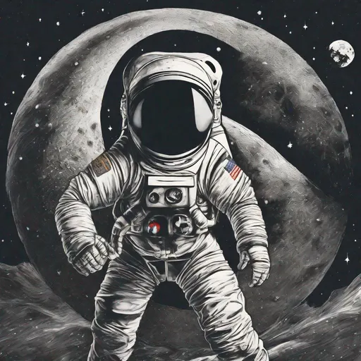 Prompt: space man in the moon