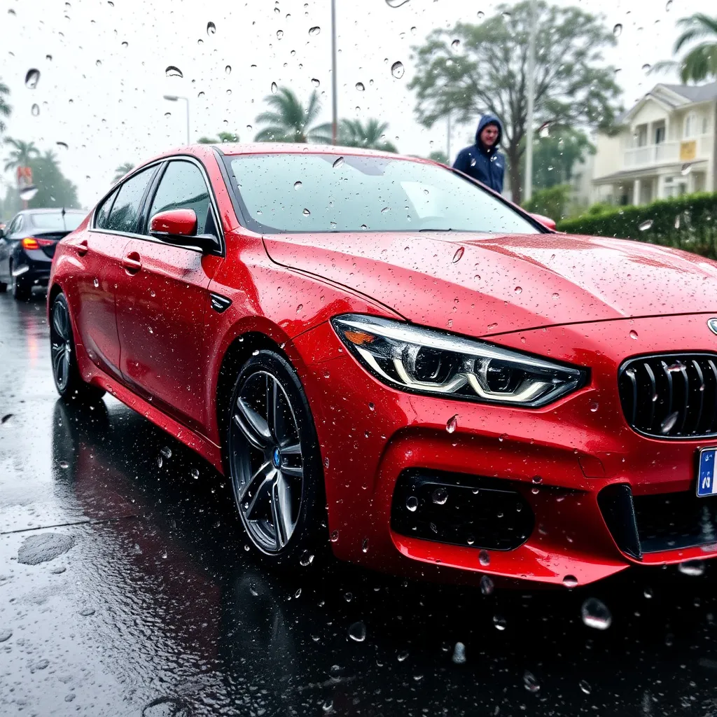 Prompt: Car photos in rain