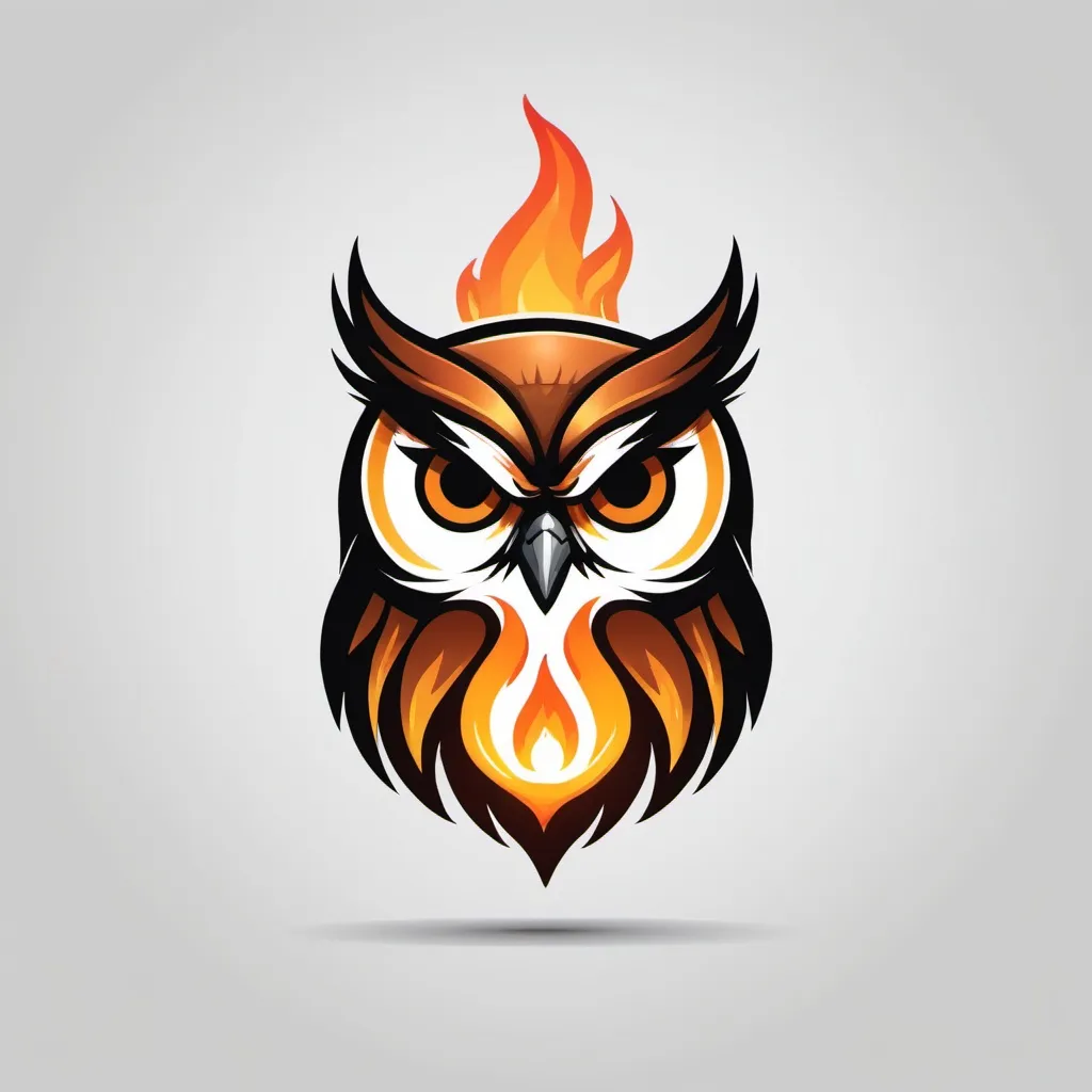 Prompt: Make me a logo with an owl on fire