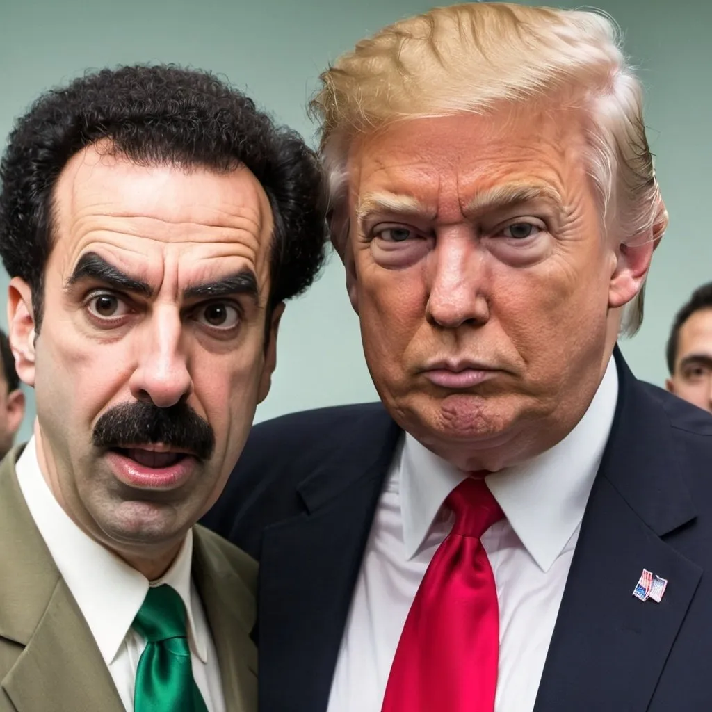 Prompt: Borat and Donald trump