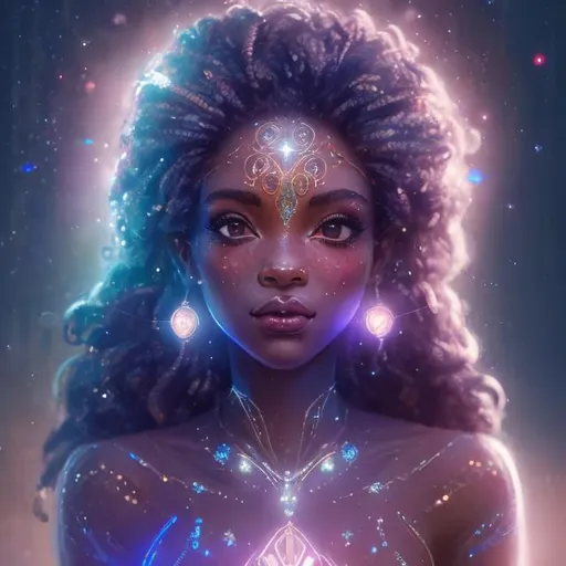 Prompt: a Story on the star system Orion, stunning beautiful African goddess, petite 5'1 ft, wearing a sparkling intricate dressed, in love with arms wrapped around  A warrior male, height 6'1, holding her wearing sparkling intricate suit,  gazing deeply into her eyes, Star system Orion setting, intricate, beautiful colors, perfect cinematic light, digital painting, fantastic view, cinematic lighting, crisp quality, Large shot cinematic city of Orion, HQ, 8k, ultra detailed, award winning by Anna Dittmann, Huang Guangjian, Alphonse Mucha, Jordan Grimmer, Ismail Inceoglu, Sherry Akrami, Ferdinand Knab,  Naoto Hattori, Android Jones, Daniel F Gerhartz, Gustave Dore, Meghan Duncanson, Jennifer Lommers, Didier Lourenço, Blake Neubert, Gediminas Pranckevicius, Catherine Abel, George Callaghan, Jean Baptiste Monge, Jessica Rossier, Brian Froud, Gustave Baumann, Hugo Pratt, Nicki Boehme, Thomas Kinkade, Marianne Fons, Z.L. Feng, Josephine Wall, Artgerm, Van Gogh, Pino Daeni, volumetric lighting, occlusion, smooth, romantic 