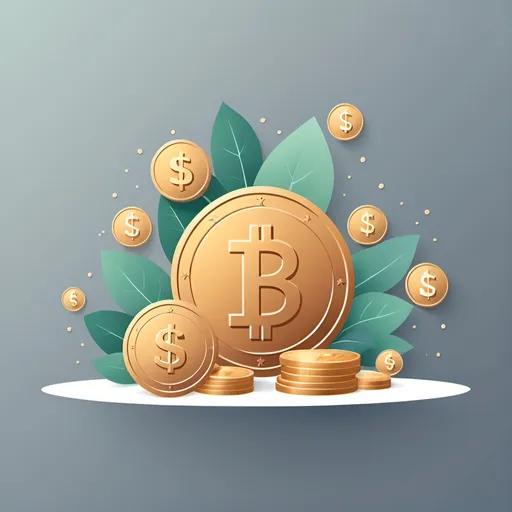 Prompt: Vector illustration of a minimal crowdfunding and investing concept, coins, no dollar sign, minimalist style, high quality, modern, clean lines, financial theme, abstract elements, subtle details, muted color palette, soft lighting