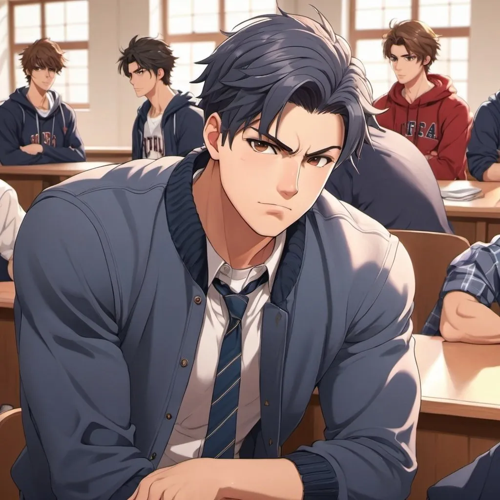 Prompt: college male bully anime
highres
