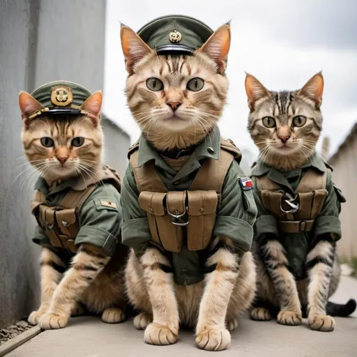Prompt: cats going to war

