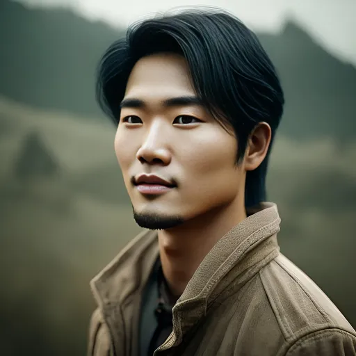 Prompt:  weathered Korean look, non-human face hyper-detailed head and shoulders, with no facial hair, of the most beautiful guy 23-year-old farmer climate glue Evil, Untitled creation detailed, realistic face, digital portrait, intricate southern clothes, handsome guy, art station, HD, octane render, hyperrealism, intricate details, 8k, cinematic volumetric light, proportional, art trending on art station, sharp focus, studio photo, intricate details, highly detailed, intricate artwork masterpiece, ominous, intricate, epic, trending on art station, highly detailed, vibrant, production cinematic character render, ultra high quality model