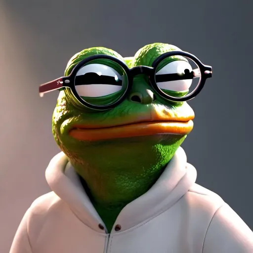 Prompt: pepe with glasses