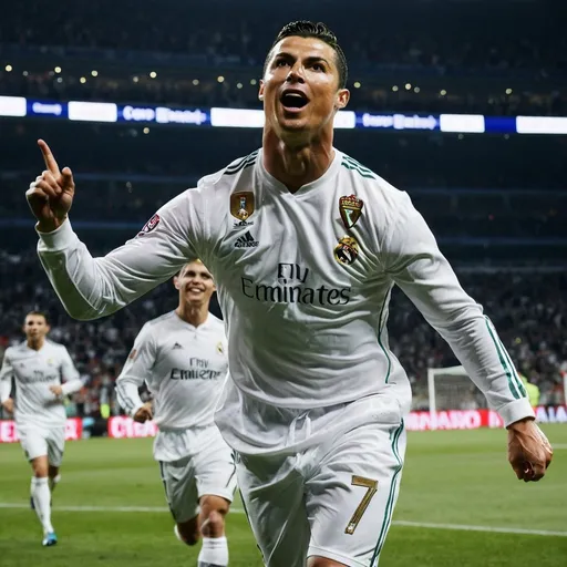 Prompt: Cristiano Ronaldo celebrate 