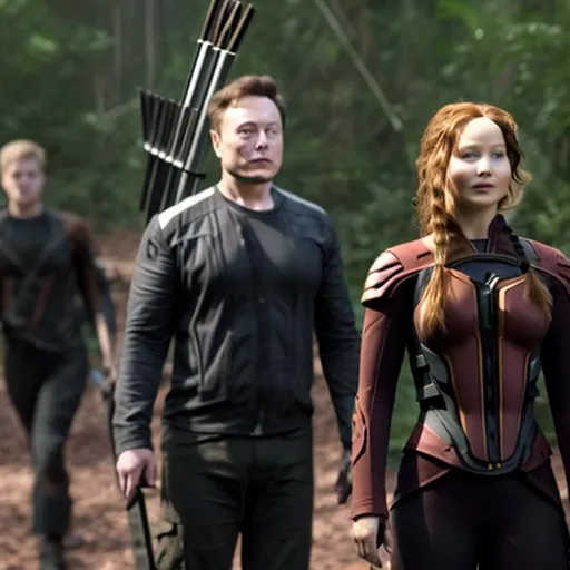Prompt: Elon musk in the hunger games