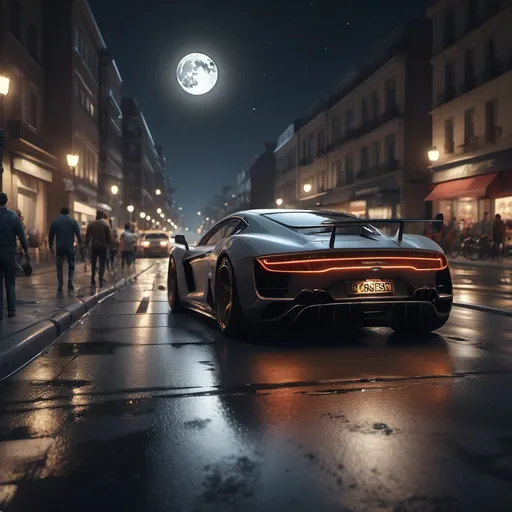 Prompt: street view, dynamic, cars, people, night, moonlit, 8k uhd, octane render, ultra detail, ultra high res, best quality, master piece 