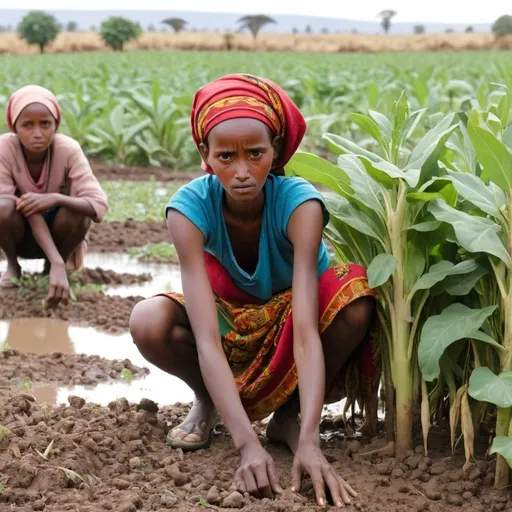 Prompt: 🌍 Ethiopia’s Battle with Climate Change and Push for Food Self‑Sufficiency

1. Climate Change Threatens Agriculture and Livelihoods

Ethiopia, a nation where around 91% of agricultural activities depend on rain-fed systems, has been deeply affected by climate change. Over recent decades, the country has witnessed declining rainfall, rising temperatures, and more frequent devastating droughts and floods. These shifts have eroded soil fertility and undermined crop productivity, trapping many smallholder farmers in cycles of food insecurity and poverty  .

A study in southern Ethiopia found that poor rainfall, severe soil erosion, increasing temperatures, and pest outbreaks left approximately 60% of households food insecure  . To survive, around 70% of farmers had to resort to adaptation practices such as planting improved crop varieties, diversifying incomes through livestock, and leaning on off-farm wage labor  . While these adaptations are steps forward, they underscore fundamental vulnerabilities exposed by climate change.
