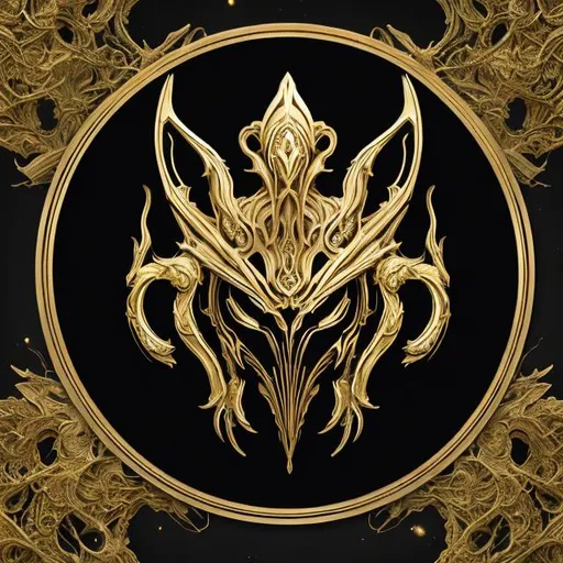 Prompt: Warframe orokin-themed 2D emblem, intricate gold detailing, rich and ornate design, royal red and deep gold color scheme, high quality, detailed linework, regal and majestic, ancient civilization vibes, symbolic motifs, grand and majestic, 2D illustration, ornate embellishments, opulent and lavish, historical luxury, grandiose emblem design, royal insignia, elegant and luxurious, polished gold accents, intricate patterns, ancient theme